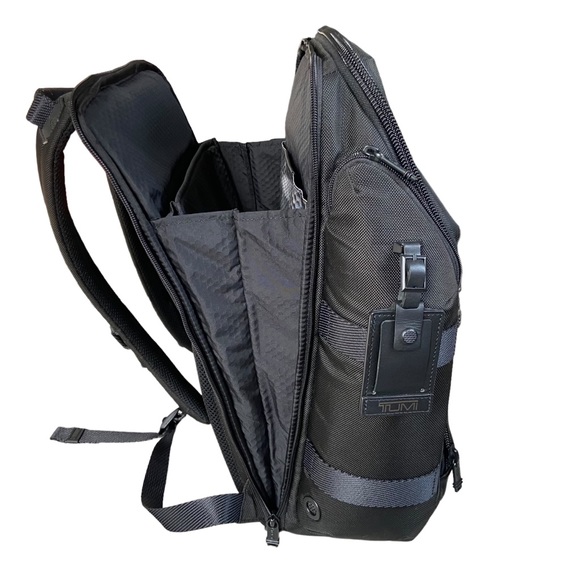Tumi Alpha Bravo Tyndall Black Nylon Leather Utility Backpack Unisex Travel Bag - Picture 9 of 16